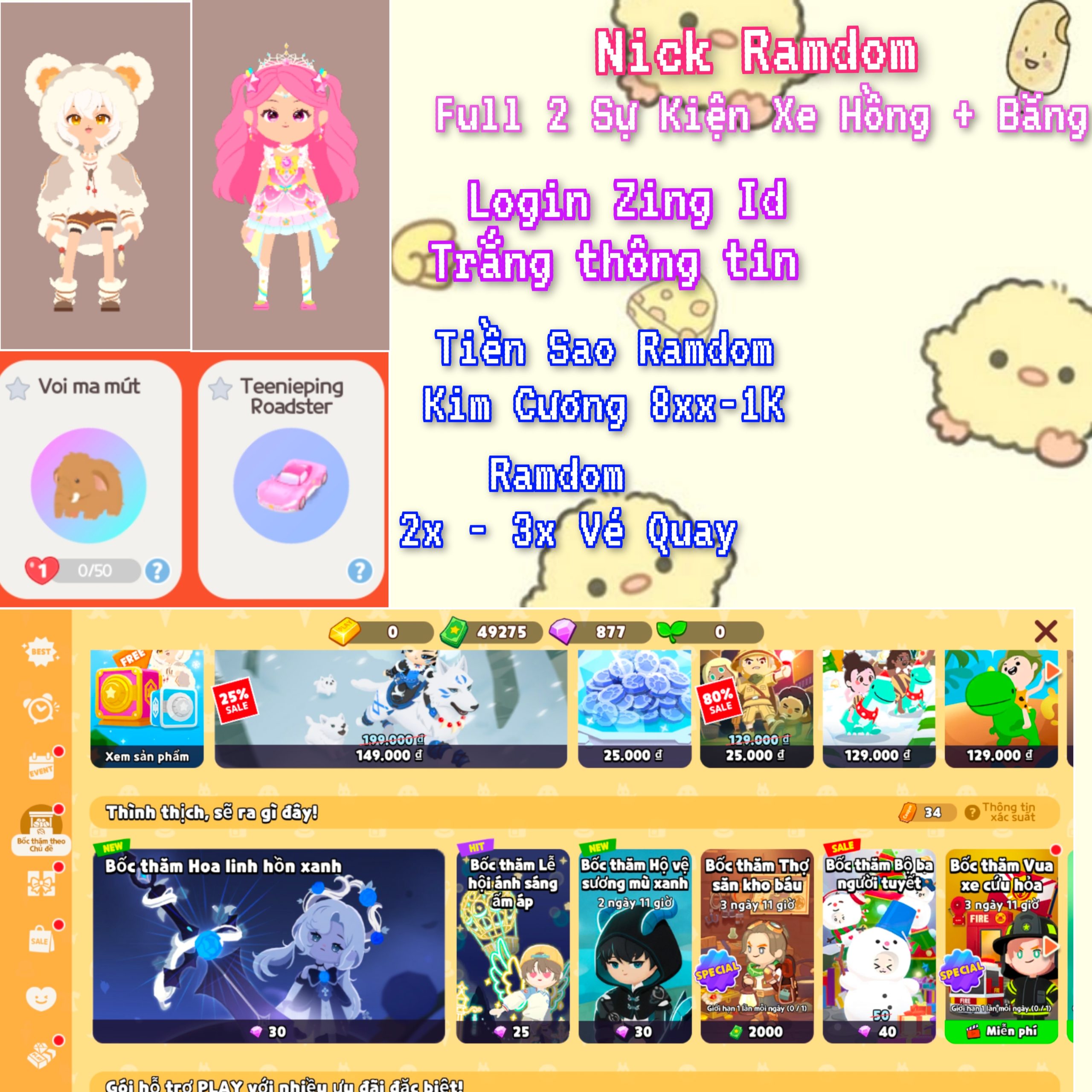 Full 2 Sk Xe Hồng + Băng